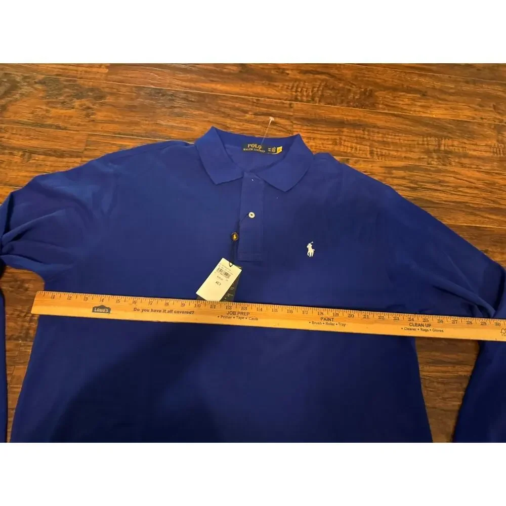 Polo Ralph Lauren Mesh Polo Shirt XLT Big & Tall Long Sleeve Pony Blue NEW